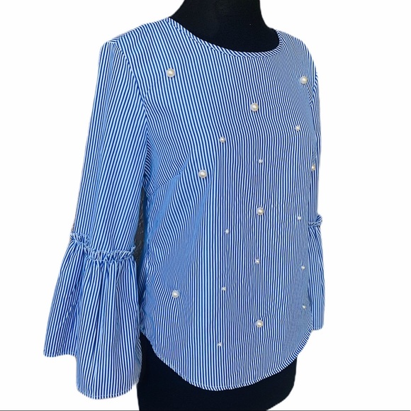 Pearl Top Roommates Exotic Blue Pinstripe - Picture 3 of 7
